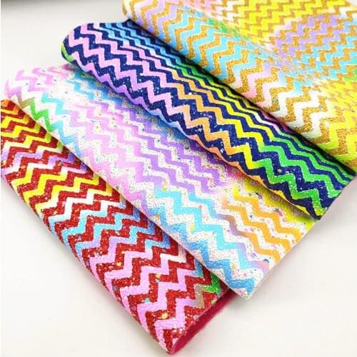 20*33cm A4 sheet chunky girl color Shiny Glitter Fabric Leather For Earring Bows 1542