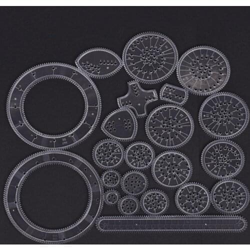 22pcs/set Spirograph Drawing Ruler Toys For Children Geometric Drafting Tools Set Interlocking Gears Wheels Drawing Accessories