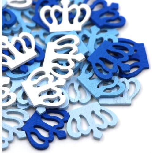 50pcs 22.6x18.3mm Mixed Color Wooden Buttons Crown Buttons For Scrapbooking Crafts DIY Wood Buttons for Needlework Accessories