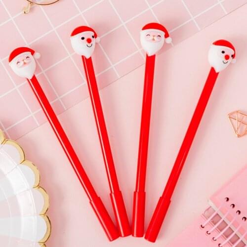 60pcs/set Christmas Grandpa Cartoon Neutral Pen Black Ink 0.5mm Student Neutral Pen Christmas Gel Pen Wholesale Christmas Gifts