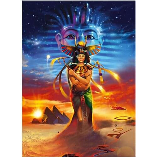 DIY 5D Diamond Mosaic Cross Stitch Egyptian Pharaoh Full Square Diamond Painting Rhinestones Cross Stitch Wall Pictures A555