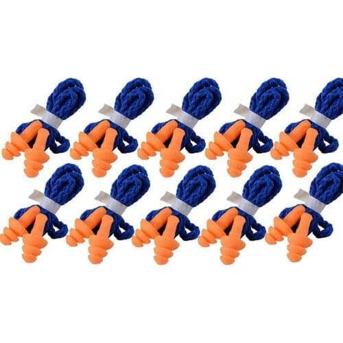 Hot 100 Pairs Individually Wrapped Non Toxic Soft Silicone Corded Ear Plugs Reusable Hearing Protection Rubber Earplugs