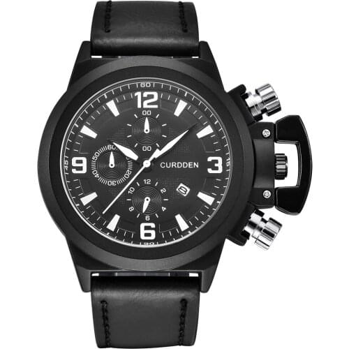 CURDDEN Brand Watches Relogio Masculino Mens Fashion Leather Band Sports Date Quartz Wristwatches Montres de Marque de Luxe 2020
