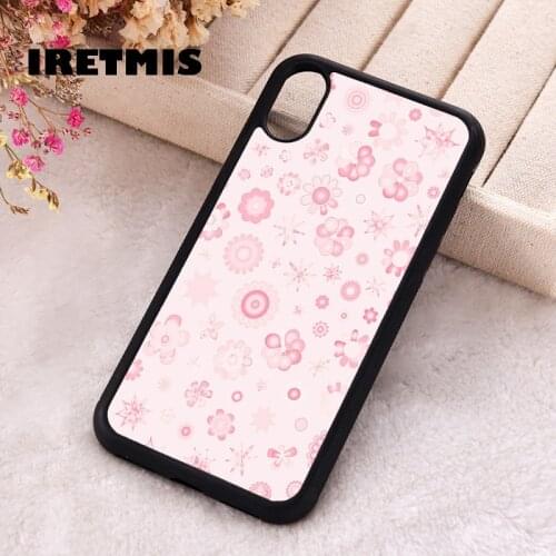 Iretmis 5 5S SE 2020 Phone Cover Case for iPhone 6 6S 7 8 Plus X Xs XR 11 12 Mini Pro Max Rubber Silicone Pink Flower Power