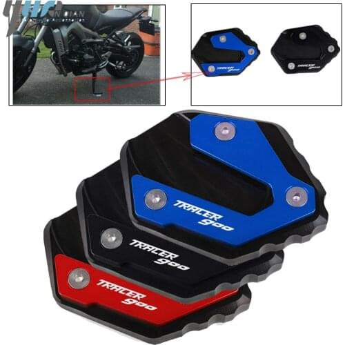 CNC Side Stand Kickstand For YAMAHA With "TRACER 900" Logo TRACER900 GT 900GT 2014-2021 2020 Sidestand Extension Enlarger Pad