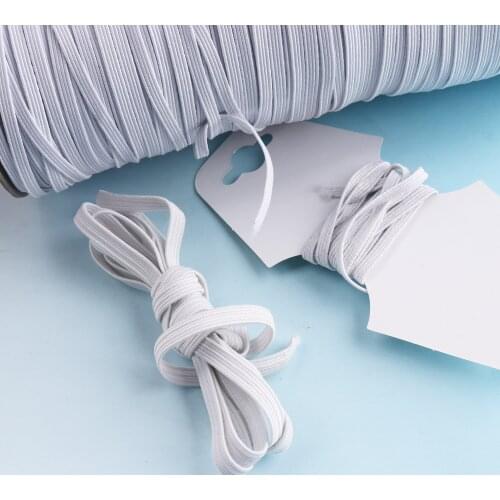 50M Elastic cord for masks 3-12mm Flat Elastic Cord Spool White Elastic Bands Sewing Elastic rope for Knitting DIY Accessories