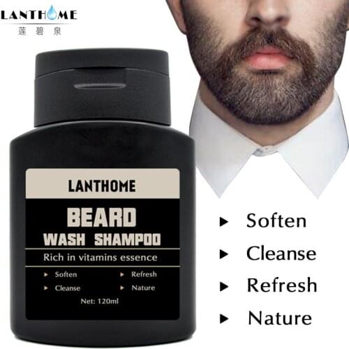 Hot Men Beard Wash Beard Shampoo Deep Cleansing Nourishing Beard Hair Cleanser Vitamin Essence Repair Keep Beard Essential oil