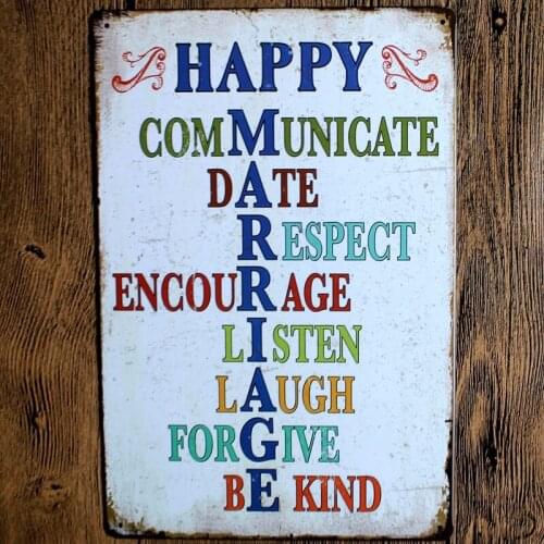 Happy Communicate Date Metal Tin Sign Vintage Plates For Wall Pub Home Art Retro Bar Decoration A-5578