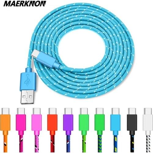 Type C USB C Fast Charging Date Cord Cable Quick Charge 3.0 For Samsung Galaxy Xiaomi 10 Oppo Smart Phone Nylon Fast Cable
