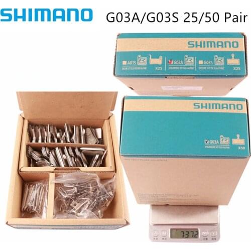 G03A G03S Pads 25 Pairs/50 Pairs Original SHIMANO MTB Disc Brake Resin Pads For BR-M9000/M9020/M987/M985/M8000