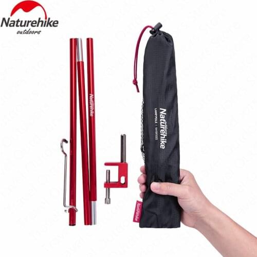 Naturehike Camping Small Light Pole 230g Ultralight Portable Aluminum Alloy Folding Lamp Pole Equipment Travel Camping Equipment