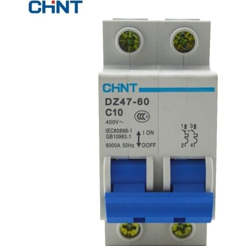Small Circuit Breaker DZ47-60 2P C10 Home Protection Miniature Circuit Breaker Air Switch C10