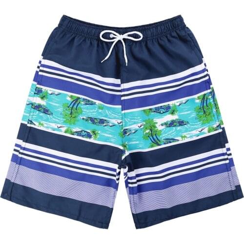 YiZYiF Mens Printed Beach Board Swimwear Bathing Suits Striped Shorts Surf Pants Beachwear Trunks with Pockets and Drawstring