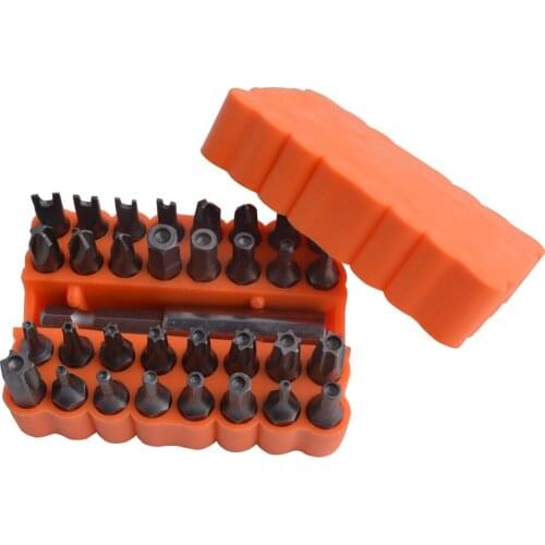 33 In 1 Tamper Proof CRV Security Screwdriver Set with Magnetic Extension Bit Holder Torx Hex Star Spanner Tri Wing