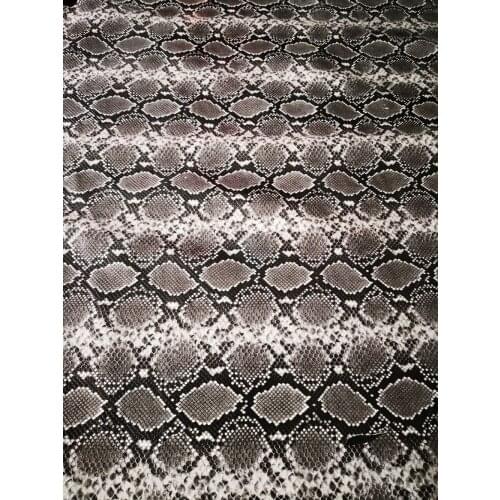 Natural Grey Snake Print Genuine Cow Leather Fabric for bag/purse,Free Shipping