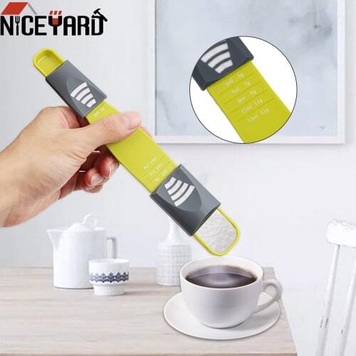 NICEYARD Plastic Drinking Baking Spoons Measuring Spoon Double End Eight Stalls Food Thickening Adjustable Scale Kitchen Tools