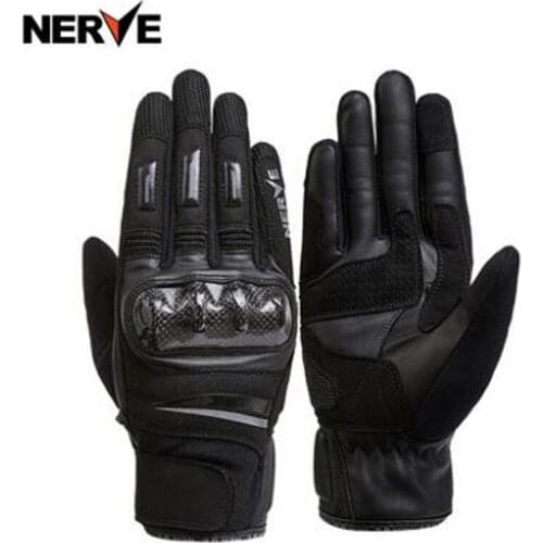 2019 Summer New NERVE Carbon fibre Touch screen Motorcycle gloves Men Full Finger Cross-country Anti fall Riding racing glove