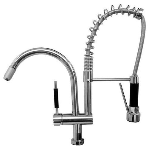 Polished Chrome Commercial & Home Pull Out Spray Swivel Spout Single Hole Kitchen Sink Mixer Tap / Faucet asf079