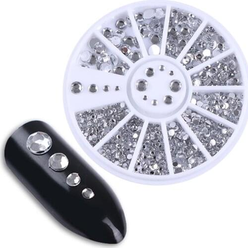 Mixed Color Flat Back Nail Rhinestones Stones Set AB Alloy Nail Studs Irregular Beads Nails Art Decorations Crystals Accessories