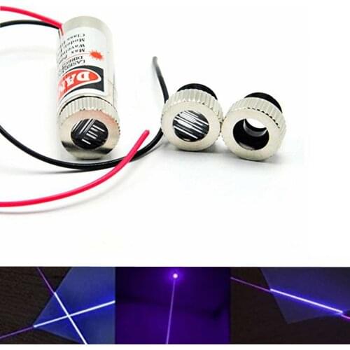 Adjustable 405nm 10mw Dot Line Cross Violet Blue Diode LED Laser Module w/ M9 Caps & Driver In