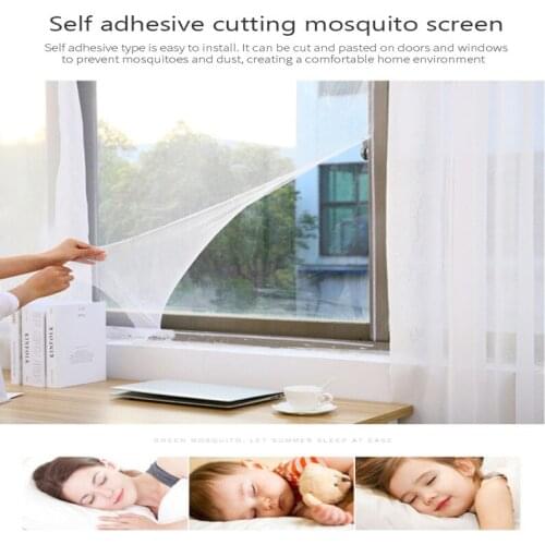 Indoor Self-adhesive Insect Screen Anti Mosquito Net Mesh Material Polyester Screen Mosquito Bug Room Curtain Mesh Decoration