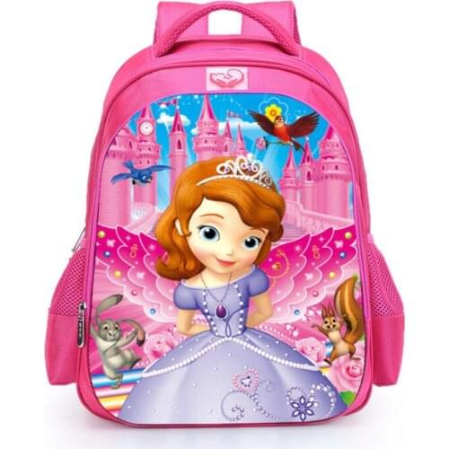 Disney 16 inch Girls Snow queen School Bags Princess Elsa Schoolbag Children Backpack kids Cartoon Primary Bookbag