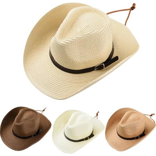 Straw Cowboy Hat Foldable Falt Top Mens Vintage Felt Wide Brim Bucket Hats Man For Men Women Fedora Swanowing