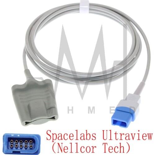 Nellcor Tech for Pulse Oxygen Sensor of Spacelabs Ultraview Monitor,10pin 3m Oximetry Probe Cable Adult/Child/Neonate/Ear/Finger