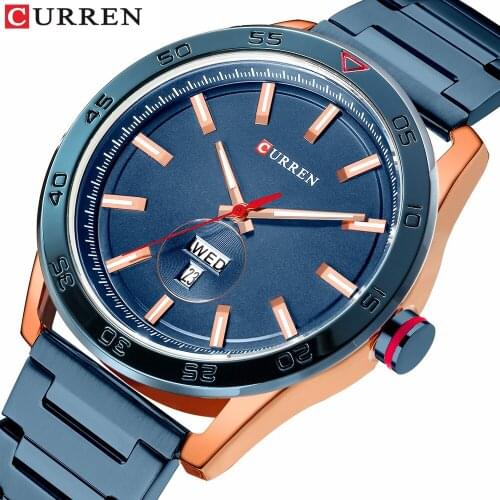 Top Luxury Brand CURREN New Mens Casual Quartz Watch Male Fashion Stainless Steel Band Waterproof Wristwatch Relogio Masculino