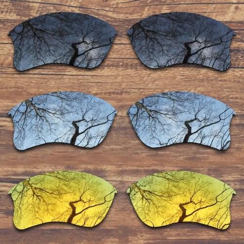 ToughAsNails 3 Pairs Black.Silver.Gold Polarized Replacement Lenses for Oakley Flak Jacket XLJ Sunglasses