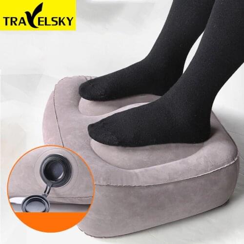 Travelsky Travel Inflatable MATS Foot Plane MATS Train Traveling home Inflatable Footrest Pillow Large Inflatable Valve Feet Pad