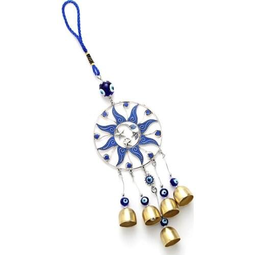 Lucky eye sun shape wind chimes home and car handing decoration
