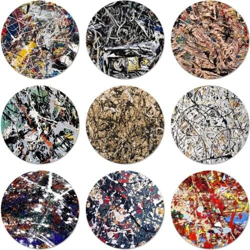 58mm Jackson Pollock Painting Icons Pins Badge Decoration Brooches Metal Badges For Clothes Backpack Decoration
