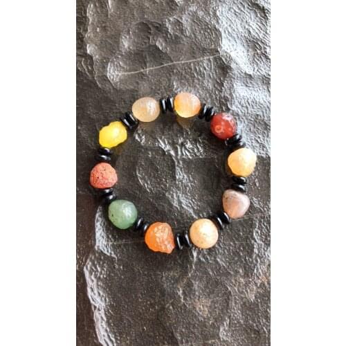 10pcs Alasa Original Stone Agate Color Agate Bracelet Accessories