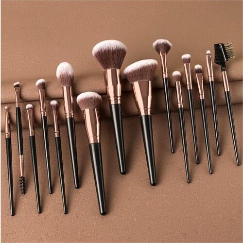 15Pcs Makeup Bruhses Set Cosmetic Make Up Brush Tools Powder Foundation Blush Concealer Eyebrow Eyeshadow Eyeliner Eyelash Brush
