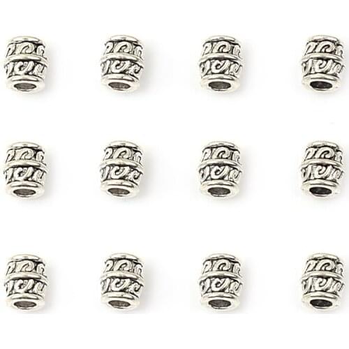 20pcs 7x8mm Tibetan Silver Charm Spacer Loose Metal Beads For Jewelry Making Finding Accessories Wholesale