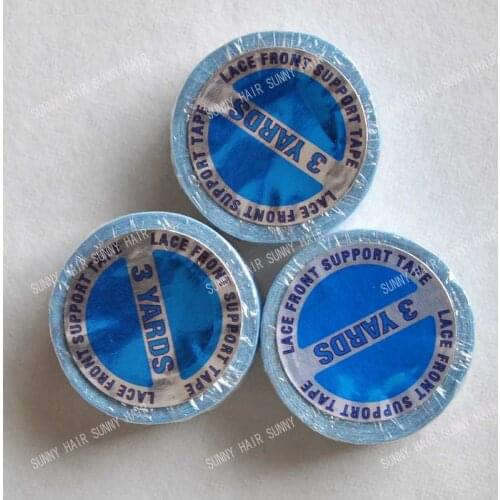 3 yards Lace front double tapes for PU hair extensions can use in water swimming blue double tape