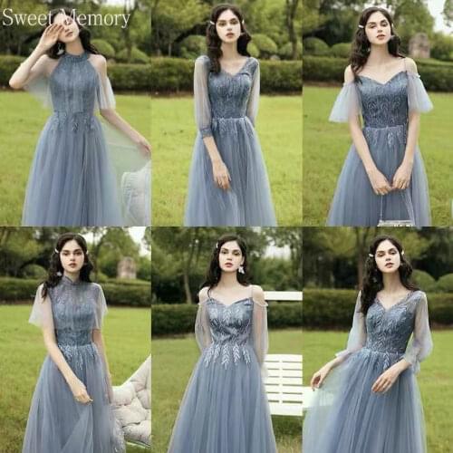 A106 Custom Made Long Robe V-Neck Plus Size Bridesmaid Dresses Sweet Memory Women Evening Wedding Party Dress Prom Formal Gown