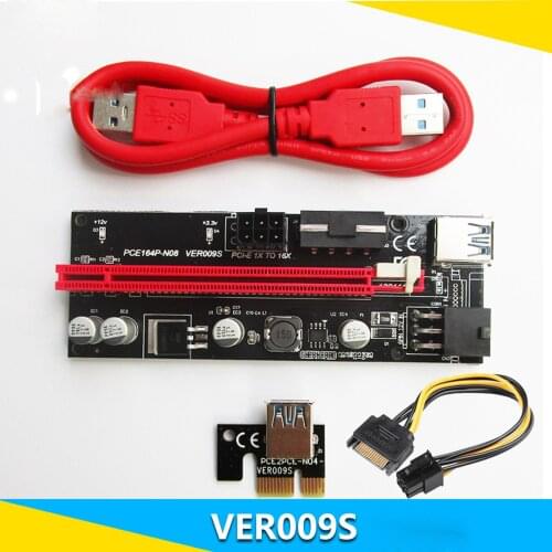 VER009S PCI-E Pcie Express 1x To 16x Riser Card Adapter ETH ETC Mining Cable Connectors
