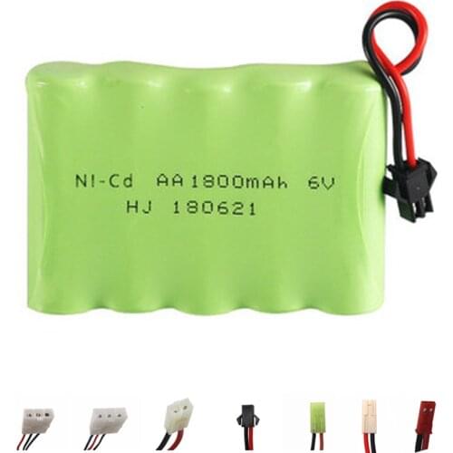 6v 1800mah NICD Battery For Rc toys Cars Tanks Robots Boats Guns NI-CD 6v Rechargeable Battery AA Battery Pack 1Pcs For rc boat