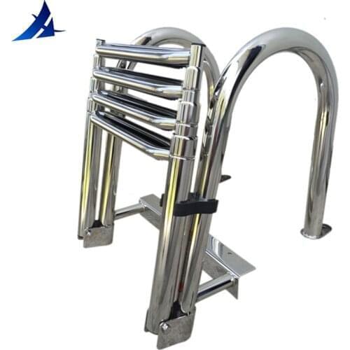 Boat Accessories Marine 4 Step Telescoping Boat Ladder Stainless Steel Inboard Rail Dock Siwmming Ladder