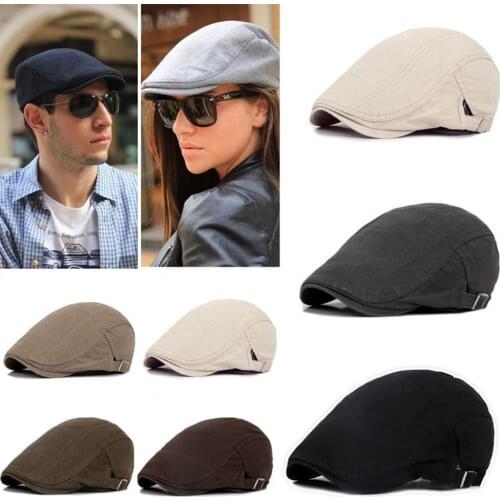 Adjustable Beret Caps Outdoor Sun Breathable Bone Brim Hats Womens Mens Herringbone Solid Flat Berets Cap Hat Ivy Hat