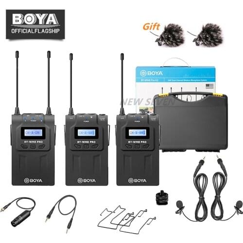 BOYA BY-WM8 Pro UHF Wireless Microphone System Omni-directional Lavalier Microphone for ENG EFP DV DSLR