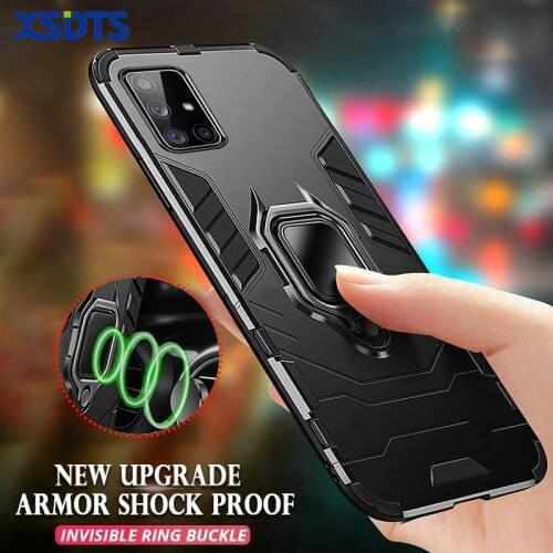 Anti Shock Proof Case For Samsung Galaxy A01 A11 A31 A41 A51 A71 A81 A91 5G A21S Phone Case PC+Silicone Iron Man Kickstand Cover