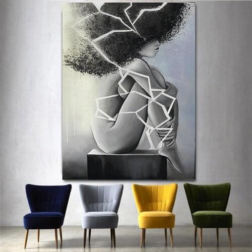 Black and White Abstract Explode Woman Print and Posters Wall Art Canvas Paintings Picture for Bedroom Room Modrem Home Dercor