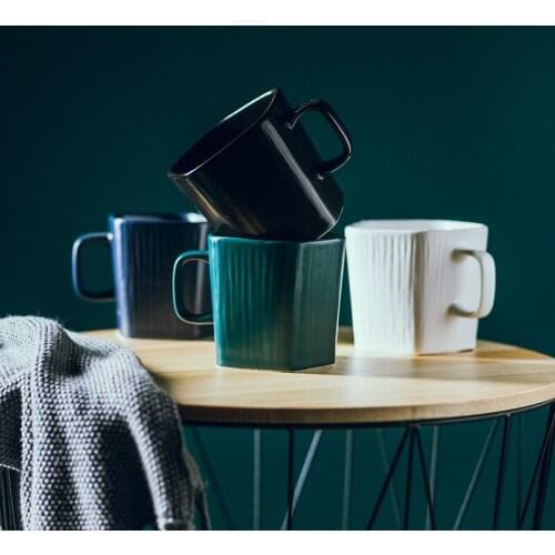 400ml Chinese Style Creative Color Glaze Irregular Shape Ceramic Teacup Coffee Mug Home Porcelain Breakfast Cup