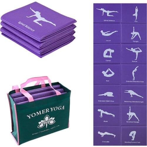Yoga Mat Portable Folding PVC Fitness Mat Double-sided Anti-slip Yoga Pad Blanket Sport Exercise Pad For Yoga Fitness Accessory