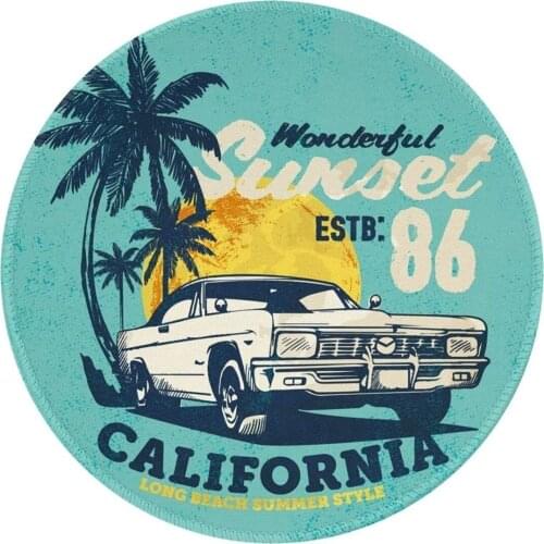 Round Cat Paw Mouse Pad Mini Circle Mousepad Cute Kawaii Dog Kitten Paws Gray Print Home Office Computer Laptop Desk Pads Small