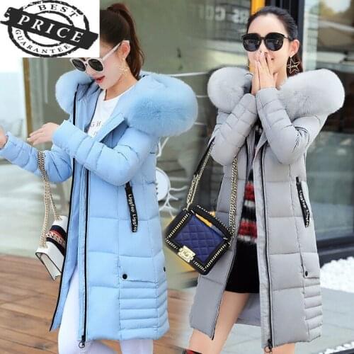 Winter 2021 New Jacket Women Big Fur Coat Plus Size Ladies Thick Outwear Parkas Hooded Long Cotton Padded Coats LWLaaa