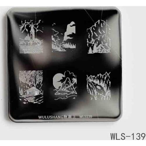 Square Nail Art Stamp Template Geometric Lines Figure Lace Flower Image Pattern Printing Plate For Manicure Stencil 6cm